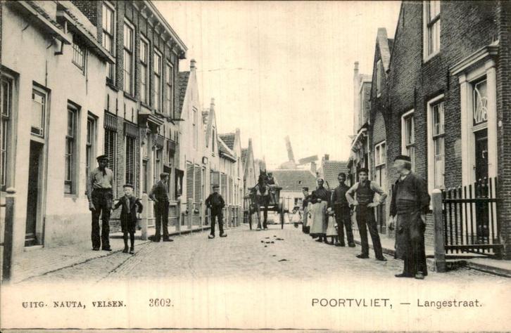 Poortvliet- Langestraat, Verzamelen, Ansichtkaarten | Nederland, Gelopen, Zuid-Holland, Voor 1920, Ophalen of Verzenden