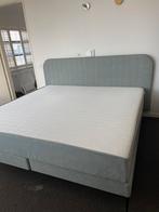 Mooie mintgroene boxspring met hoofdbord, Ophalen, Tweepersoons, Zo goed als nieuw, Overige maten