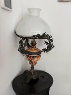 Antieke Olie Lamp met Keramische Voet, Ophalen