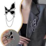 Vlinder broche Zwart geëmailleerd  -nieuw-, Ophalen, Nieuw, Zwart, Overige materialen