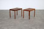 vintage sidetables | bijzettafels | jaren 60 | teak, Gebruikt, 100 tot 150 cm, Teakhout, Ophalen of Verzenden