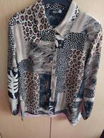 blouse, beige/bruin, mt. 44, lengte 77 cm,breedte 58 cm.lees, Beige, Maat 42/44 (L), Exell, Ophalen of Verzenden