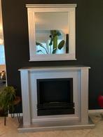 Schouw met bio - ethanol haard en bijbehorende spiegel., Huis en Inrichting, Haarden, Ophalen, Zo goed als nieuw, Vrijstaande haard