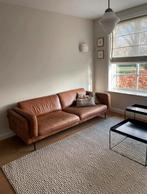 Cognac leren bank - 3.5 Zits, Huis en Inrichting, Ophalen, Gebruikt, Rechte bank, 200 tot 250 cm