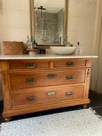 Badkamermeubel compleet marmerenblad Waskom Kraan, Antiek en Kunst, Antiek | Meubels | Kasten, Ophalen