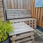 Palletbank met bijzettafel - Zelfgemaakt, Tuin en Terras, Ophalen of Verzenden, Gebruikt, Hout