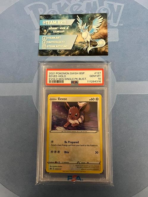 Eevee Promo PSA 10! Evolving Skies, Hobby en Vrije tijd, Verzamelkaartspellen | Pokémon, Zo goed als nieuw, Losse kaart, Ophalen of Verzenden