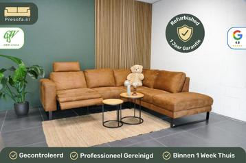 Cognac Hoekbank Elektrisch verstelbaar [Refurbished]  beschikbaar voor biedingen