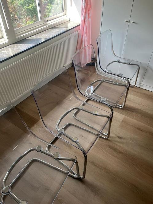 IKEA Tobias stoelen (4 stuks, transparant), Huis en Inrichting, Stoelen, Zo goed als nieuw, Kunststof, Overige kleuren, Ophalen