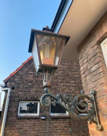 Koperen Buitenlamp / Lantaarn met Arm beschikbaar voor biedingen