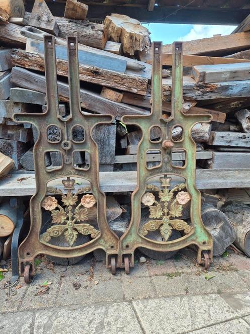 Zijsteunen van oude mangels, per set te koop., Antiek en Kunst, Curiosa en Brocante, Ophalen