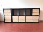 Ikea Kallax zwart met deurtjes in houtmotief, Ophalen, Nieuw, Minder dan 150 cm, Minder dan 100 cm