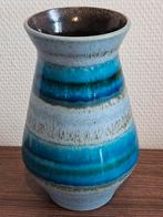 Vintage keramiek vaas West-Germany design blauw glazuur, Ophalen of Verzenden