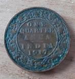 Brits Indische 1/4 anna-munt uit 1917, Ophalen of Verzenden
