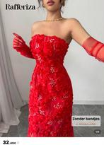 Rode Jurk met Rozen - Maat 40, Kleding | Dames, Jurken, Maat 38/40 (M), Ophalen of Verzenden, Zo goed als nieuw, Rood