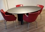 Stoelen design Karat leer rood (4x)   vraagprijs 100 Euro, Huis en Inrichting, Ophalen, Gebruikt, Hollands Design, Metaal