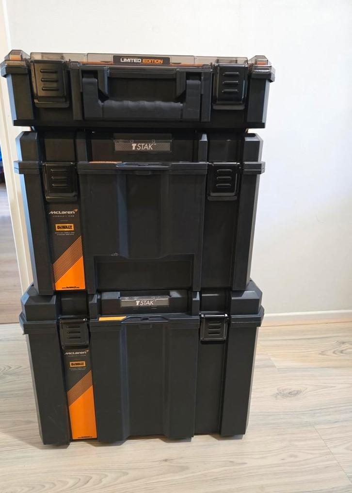 Dewalt McLaren TSTAK Set + Dewalt McLaren bitset Limited edt, Doe-het-zelf en Verbouw, Gereedschapskisten, Nieuw, Ophalen of Verzenden