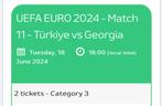 EK Tickets 2024 - Turkije vs Georgië - Category 3 - 18 Juni, Tickets en Kaartjes, Juni, Losse kaart, Twee personen, Buitenland