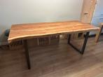 Mangohouten tafel 190x100, Ophalen, 50 tot 100 cm, Zo goed als nieuw, Vijf personen of meer