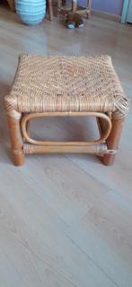 Vintage rotan kruk/tafel, Gebruikt, Ophalen of Verzenden, Hout