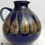 Bolle blauwe kan met pauwenpatroon - steengoed Westerwald, Antiek en Kunst, Antiek | Keramiek en Aardewerk, Ophalen of Verzenden