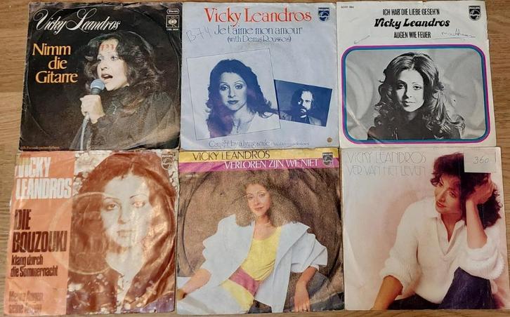 6x singles Vicky Leandros, Cd's en Dvd's, Vinyl Singles, Gebruikt, Single, Pop, 7 inch, Ophalen of Verzenden