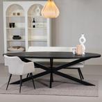 Eettafel Mangohout Zwart Ovaal 180x110x76, Huis en Inrichting, Tafels | Eettafels, -, 150 tot 200 cm, Ophalen of Verzenden, Vijf personen of meer