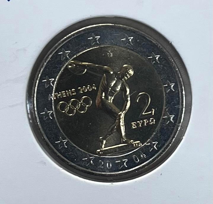 2 EURO MUNT 2004 UNC ATHENE-GRIEKENLAND OLYPISCHE SPELEN, Postzegels en Munten, Munten | Europa | Euromunten, Losse munt, 2 euro