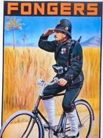KNIL FONGERS Fiets Nederlands Indie Poster in lijst, Verzamelen, Ophalen of Verzenden, Landmacht, Nederland, Foto of Poster