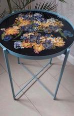 Epoxy bijzettafel, Huis en Inrichting, Tafels | Bijzettafels, 45 tot 60 cm, Minder dan 55 cm, Rond, Nieuw