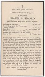 frater Wilhelmus A.M. Rijnen 1901 Roermond + 1952 Oss, 50 jr, Verzenden