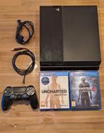 Playstation 4 500 GB + controller & 2 (4) spellen, Spelcomputers en Games, Spelcomputers | Sony PlayStation 4, Original, Met 1 controller