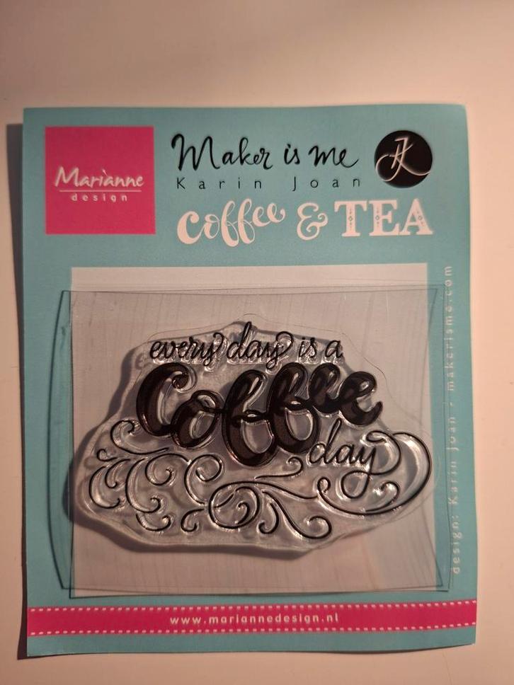 Marianne Design Clearstamp - Coffee & Tea, Hobby en Vrije tijd, Stempelen, Zo goed als nieuw, Clearstamp, Ophalen of Verzenden