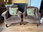 Engelse fauteuils Laura Ashley style, Gebruikt, Stof, Ophalen of Verzenden, 75 tot 100 cm