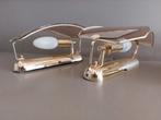 4x Hollywood Regency style, messing gegraveerd glas, Ophalen of Verzenden, Gebruikt, Glas