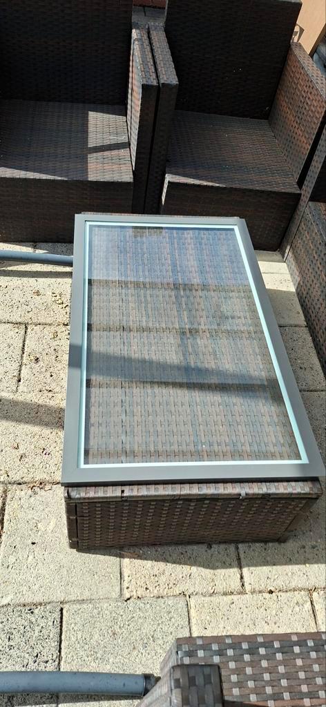 NIEUW! Glasplaten antraciet, 2 stuks - 100 x 58 cm, Tuin en Terras, Tuintafels, Nieuw, Rechthoekig, Hout, Ophalen