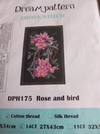 Borduurpakket Roos en Vogel - Nieuw! 14CT Aida, Hobby en Vrije tijd, Ophalen of Verzenden, Nieuw, Handborduren, Borduurpakket