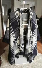 Omslagdoek / Poncho Paars Wit uit Ecuador, Maat 46/48 (XL) of groter, Ophalen of Verzenden, Sjaal, Onbekend