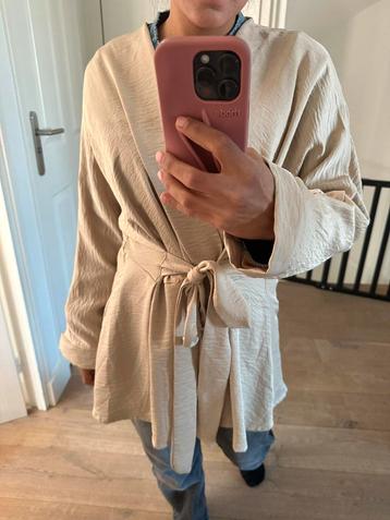 Kimono vest M beige blouse top beschikbaar voor biedingen