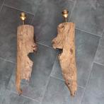 Boomstronk  wandlampen 2 stuks., Ophalen, Zo goed als nieuw, Hout, Stoer en sober