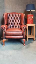 Mooie leren fauteuil stoel chesterfield gecappitoneerd!, Huis en Inrichting, Fauteuils, Ophalen, Gebruikt, 75 tot 100 cm, 50 tot 75 cm