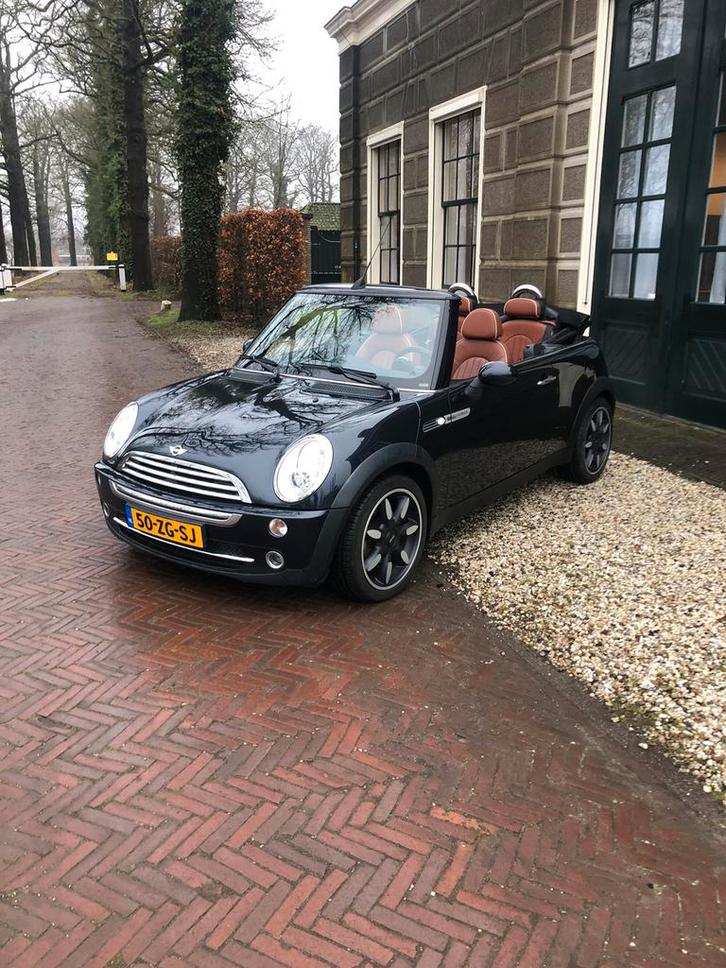 Mini 1.6 16V Cooper Cabrio 2008 Zwart, Auto's, Mini, Bedrijf, Benzine, E, Cabriolet, Handgeschakeld, Origineel Nederlands, Zwart