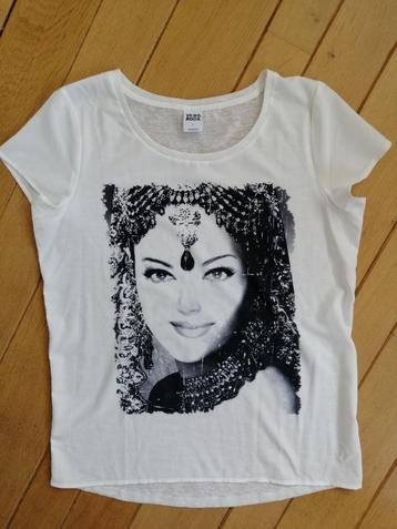 VERO MODA t- shirt beige met hoofd maat L - zgan - beschikbaar voor biedingen
