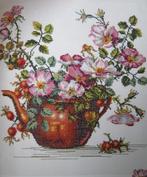 Borduurpatroon  Wilde roos in koperen pot  nr 5938, Verzenden, Nieuw, Handborduren, Patroon