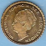 Nederland verguld mini penninkje Wilhelmina met kort haar, Postzegels en Munten, Penningen en Medailles, Nederland, Overige materialen
