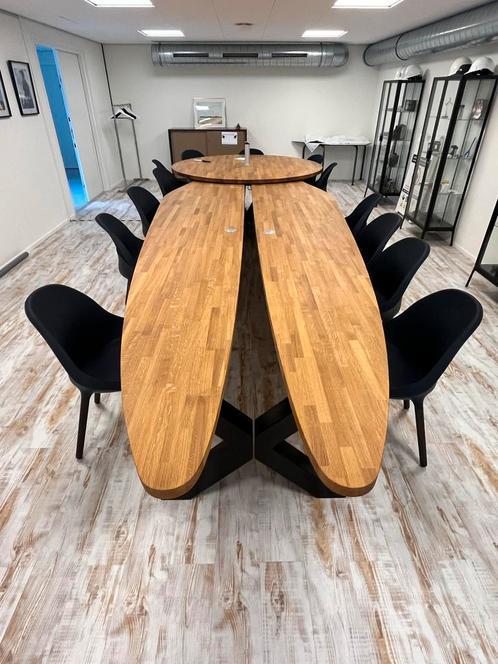 Ovale vergadertafel met 12 stoelen - Kantoor & Zakelijk, Antiek en Kunst, Antiek | Kantoor en Zakelijk, Ophalen