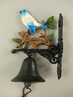 Deurbel gietijzer met prachtige vogel, Tuin en Terras, Tuinwanddecoratie, Nieuw, Ophalen of Verzenden
