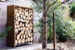 Cortenstaal houtopslag, Tuin en Terras, Haardhout, Minder dan 3 m³, Ophalen of Verzenden, Blokken