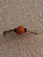 Zilveren ring met Bloedkoraal steen -- ringmaat 17, Sieraden, Tassen en Uiterlijk, Ringen, Verzenden, Nieuw, 17 tot 18, Dame