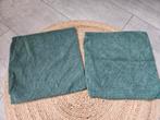 2 groene kussenslopen 45x45, Ophalen of Verzenden, Zo goed als nieuw, Groen, Vierkant